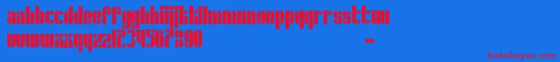 Schrofer Font – Red Fonts on Blue Background