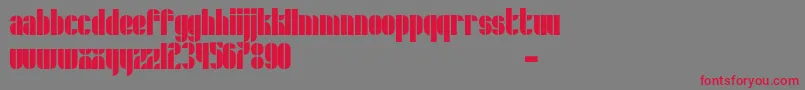 フォントSchrofer – 赤い文字の灰色の背景