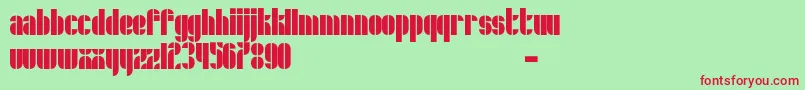 フォントSchrofer – 赤い文字の緑の背景