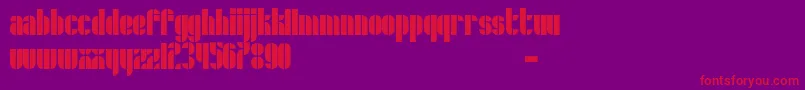 フォントSchrofer – 紫の背景に赤い文字