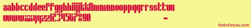 Schrofer Font – Red Fonts on Yellow Background