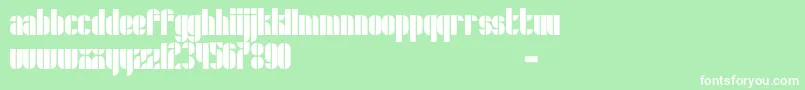 フォントSchrofer – 緑の背景に白い文字
