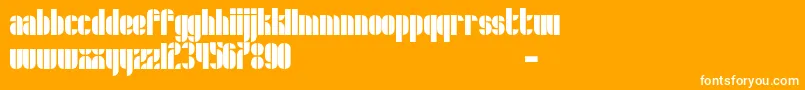 Czcionka Schrofer – białe czcionki na pomarańczowym tle