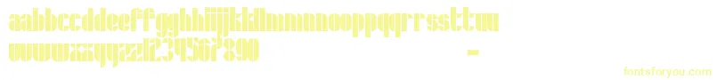 フォントSchrofer – 白い背景に黄色の文字
