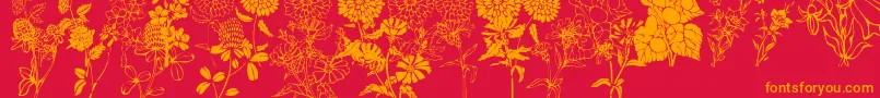 Шрифт DtFlowers1 – оранжевые шрифты на красном фоне