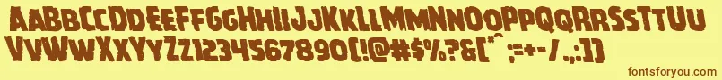 Howlinmadleft Font – Brown Fonts on Yellow Background