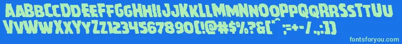 Howlinmadleft Font – Green Fonts on Blue Background