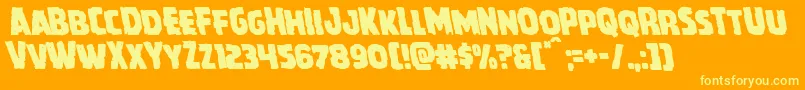 Howlinmadleft-Schriftart – Gelbe Schriften auf orangefarbenem Hintergrund