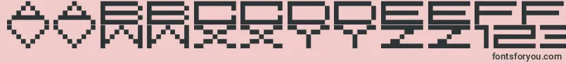 M37FeelTheBit-fontti – mustat fontit vaaleanpunaisella taustalla