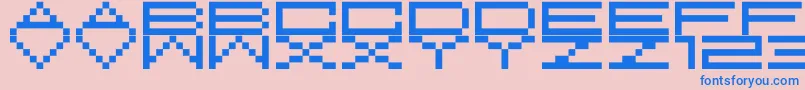 M37FeelTheBit-fontti – siniset fontit vaaleanpunaisella taustalla