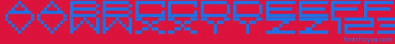 M37FeelTheBit Font – Blue Fonts on Red Background