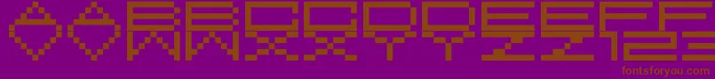 M37FeelTheBit-Schriftart – Braune Schriften auf violettem Hintergrund