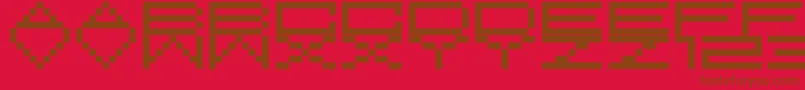 フォントM37FeelTheBit – 赤い背景に茶色の文字