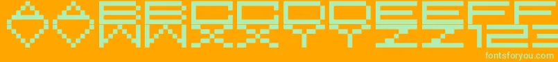 フォントM37FeelTheBit – オレンジの背景に緑のフォント