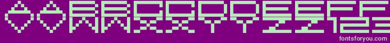 M37FeelTheBit Font – Green Fonts on Purple Background