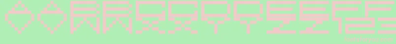 M37FeelTheBit-fontti – vaaleanpunaiset fontit vihreällä taustalla