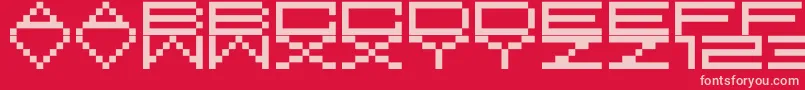 フォントM37FeelTheBit – 赤い背景にピンクのフォント