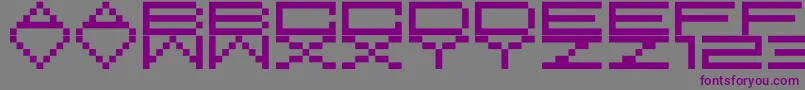 フォントM37FeelTheBit – 紫色のフォント、灰色の背景