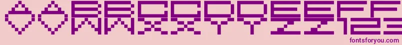 M37FeelTheBit-Schriftart – Violette Schriften auf rosa Hintergrund