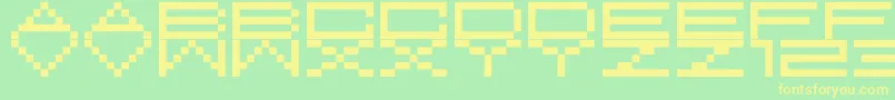 フォントM37FeelTheBit – 黄色の文字が緑の背景にあります