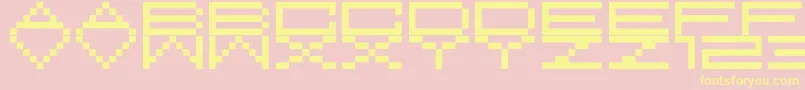 Fonte M37FeelTheBit – fontes amarelas em um fundo rosa