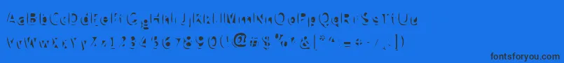 Slushfaux ffy-Schriftart – Schwarze Schriften auf blauem Hintergrund