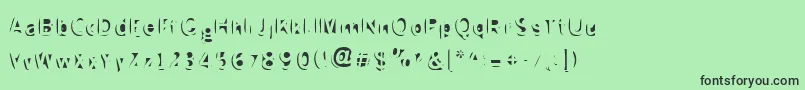 フォントSlushfaux ffy – 緑の背景に黒い文字