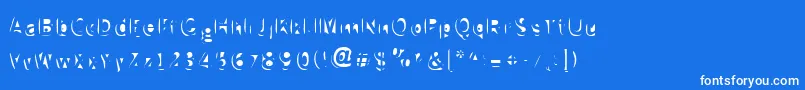 Weitere Informationen zur Slushfaux ffy-Schriftart Slushfaux ffy-Schriftart – Weiße Schriften auf blauem Hintergrund