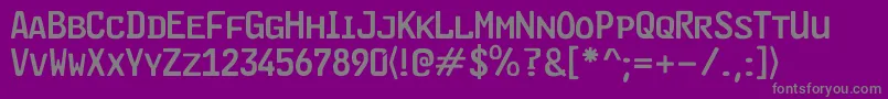 WagenLdr-fontti – harmaat kirjasimet violetilla taustalla
