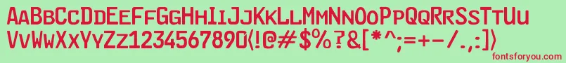 WagenLdr Font – Red Fonts on Green Background