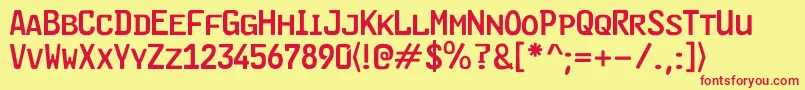 WagenLdr Font – Red Fonts on Yellow Background