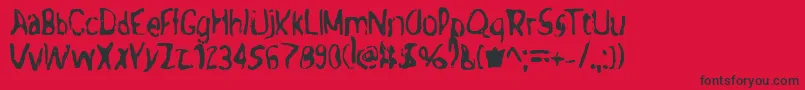 Trippingonacid Font – Black Fonts on Red Background