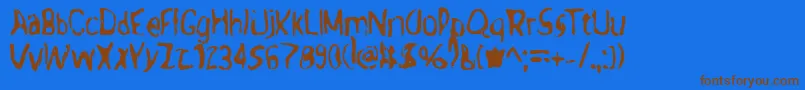 Trippingonacid Font – Brown Fonts on Blue Background