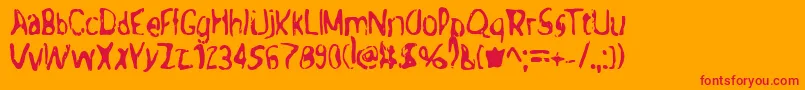 Trippingonacid Font – Red Fonts on Orange Background