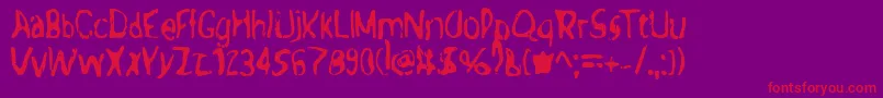 Trippingonacid-Schriftart – Rote Schriften auf violettem Hintergrund