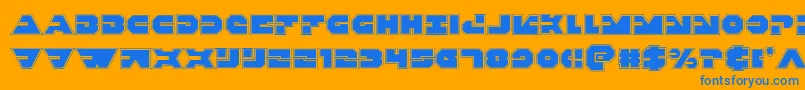 Triggermanpro Font – Blue Fonts on Orange Background