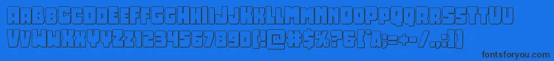 フォントOpusmundi3D – 黒い文字の青い背景
