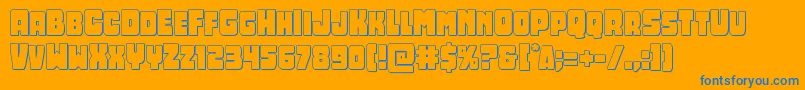 Police Opusmundi3D – polices bleues sur fond orange