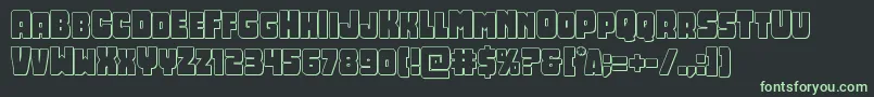 Opusmundi3D Font – Green Fonts on Black Background