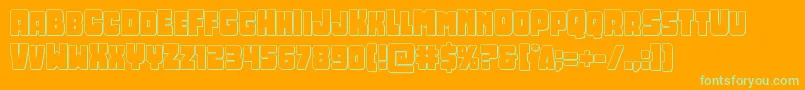 Opusmundi3D-Schriftart – Grüne Schriften auf orangefarbenem Hintergrund