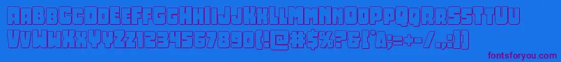 Police Opusmundi3D – polices violettes sur fond bleu