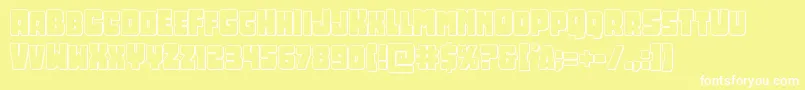 フォントOpusmundi3D – 黄色い背景に白い文字