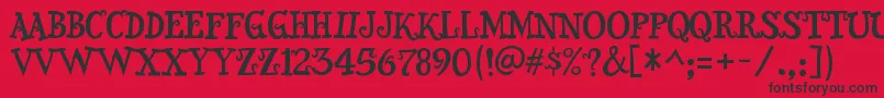 SnidelyRegular Font – Black Fonts on Red Background