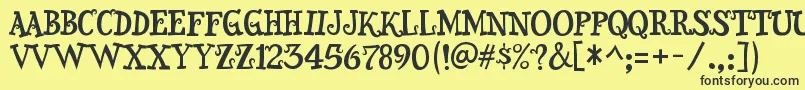 SnidelyRegular Font – Black Fonts on Yellow Background