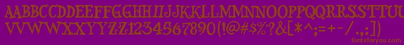 SnidelyRegular Font – Brown Fonts on Purple Background