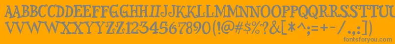 フォントSnidelyRegular – オレンジの背景に灰色の文字