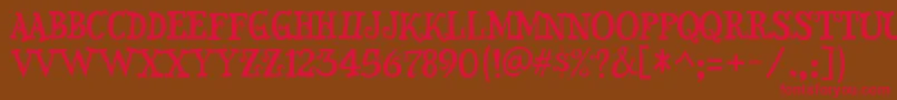 SnidelyRegular Font – Red Fonts on Brown Background
