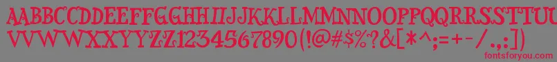 SnidelyRegular Font – Red Fonts on Gray Background