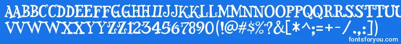 SnidelyRegular Font – White Fonts on Blue Background