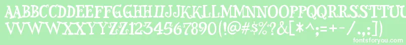 SnidelyRegular Font – White Fonts on Green Background